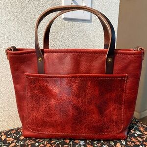 Go Forth Goods Small Avery Redwood Bison Leather W/ Mocha Leather Trim BNNU